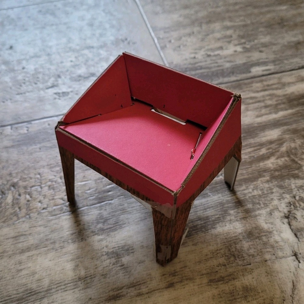 Vintage 1962 Barbie Dreamhouse Pink Vanity Chair Original Cardboard Mattel #850